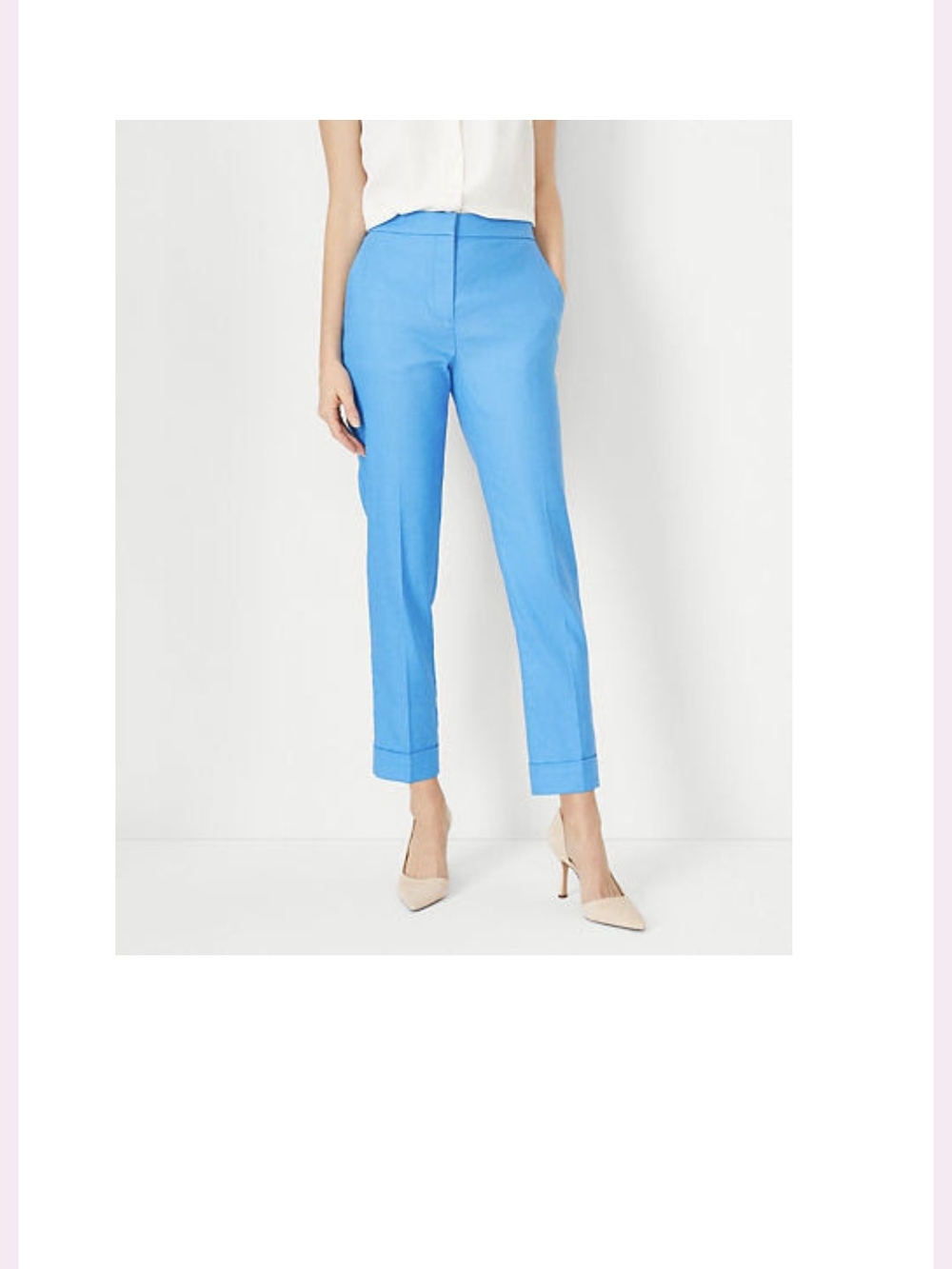Ann Taylor High Rise Eva Ankle Pants in Vivid Sky